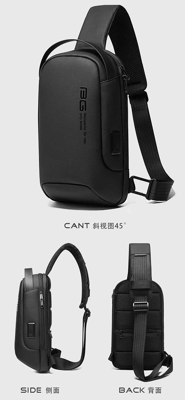 کوله تک بند حرفه ای ضد آب دارای USB بنج BANGE BG-7221 Men Bag Casual Business Messenger Cloth Bag