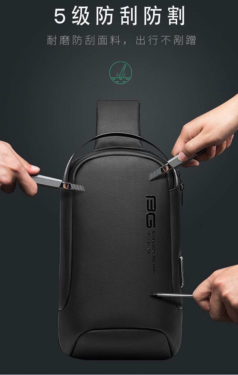 کوله تک بند حرفه ای ضد آب دارای USB بنج BANGE BG-7221 Men Bag Casual Business Messenger Cloth Bag