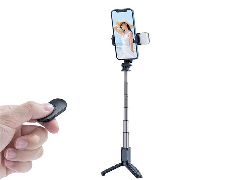 مونوپاد سهپایهدار مک دودو دارای ریموتکنترل و نورافشان MCDODO MDD SS-1781 Aluminum Alloy Extendable Rod Selfie