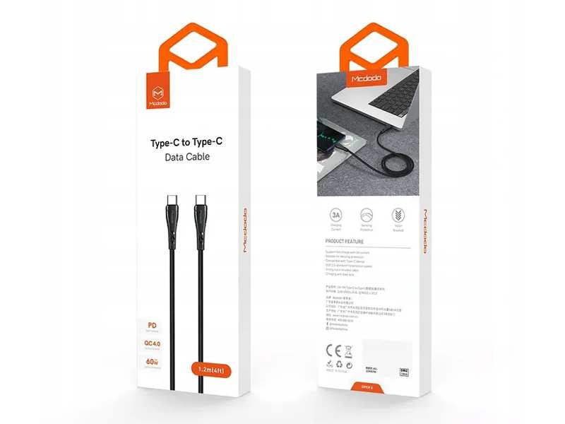 کابل تایپ سی به تایپ سی 60 وات سوپر فست شارژ مکدودو Mcdodo CA-7640 Type-C Fast Charging Cable 20cm