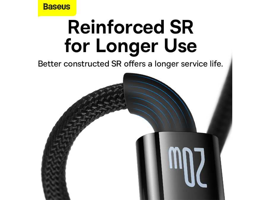 کابل شارژ تایپسی به لایتنینگ 20 وات بیسوس Baseus Lightning Cable 2m CATS000101