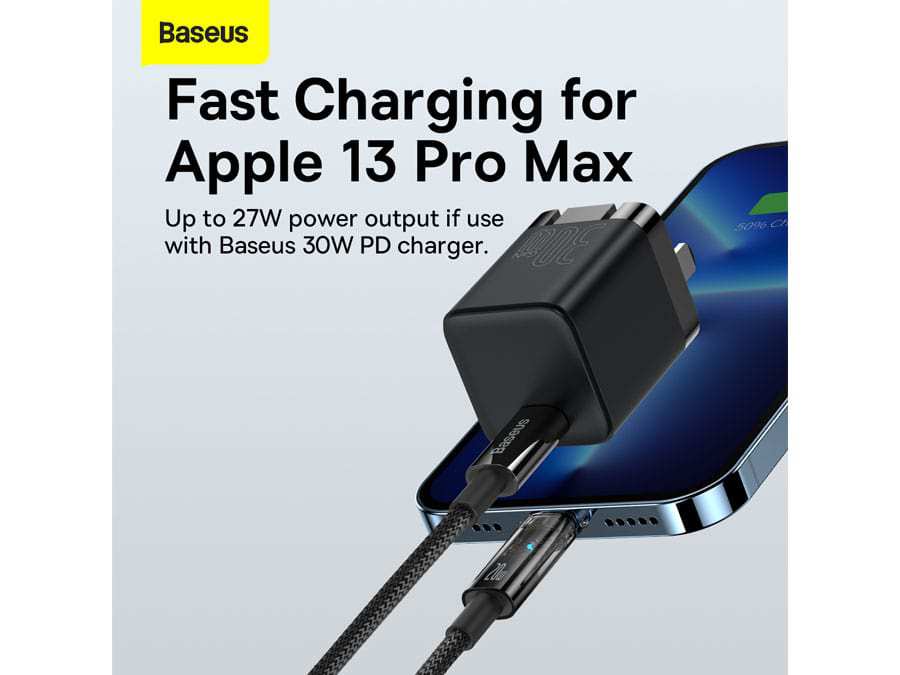 کابل شارژ تایپسی به لایتنینگ 20 وات بیسوس Baseus Lightning Cable 2m CATS000101