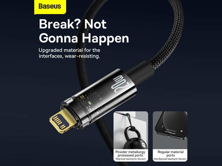 کابل شارژ تایپسی به لایتنینگ 20 وات بیسوس Baseus Lightning Cable 2m CATS000101