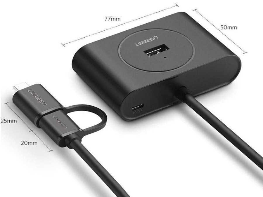 پاور هاب یو اس بی و تایپ سی 4 پورت یوگرین Ugreen CR113 40850