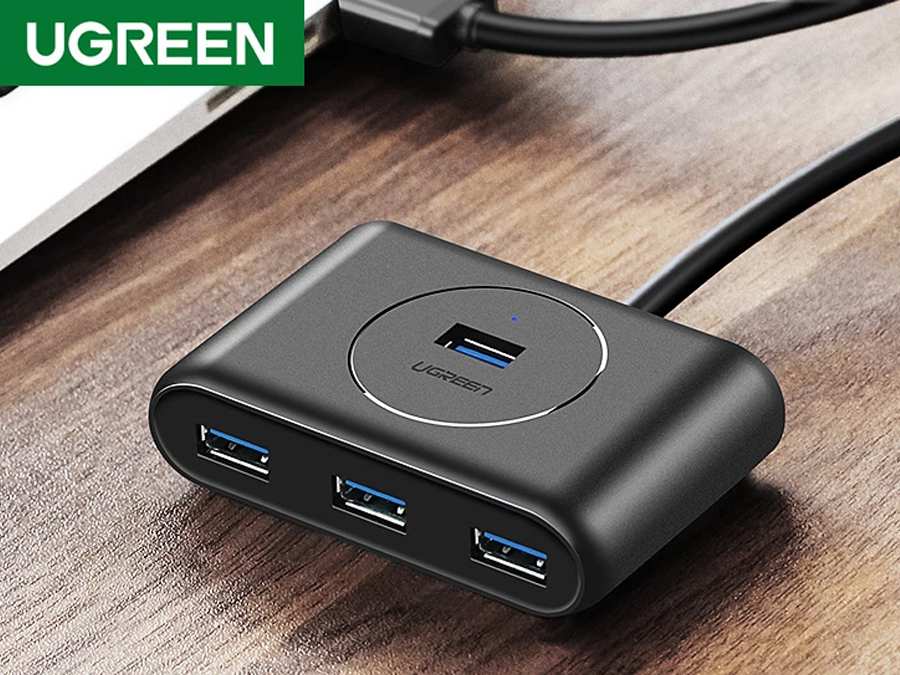 پاورهاب یو اس بی 4 پورت دو متر یوگرین Ugreen CR113 30291 USB3.0 HUB 4 port