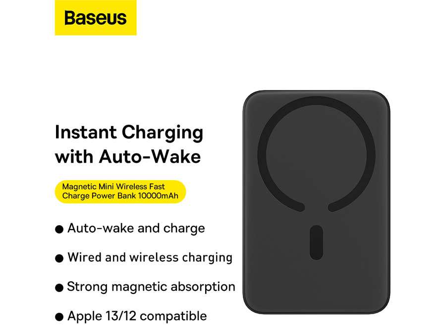 پاوربانک مغناطیسی فست شارژ 10000 بیسوس Baseus Magnetic Mini Wireless Power Bank 20W PPCX030001