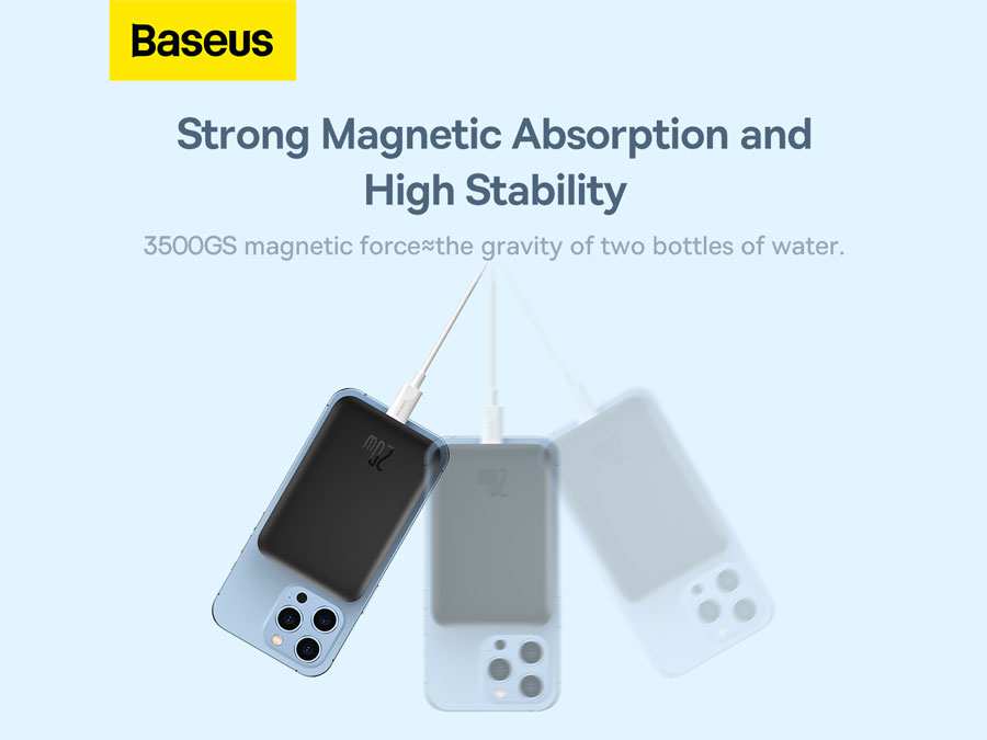 پاوربانک مغناطیسی فست شارژ 10000 بیسوس Baseus Magnetic Mini Wireless Power Bank 20W PPCX030001