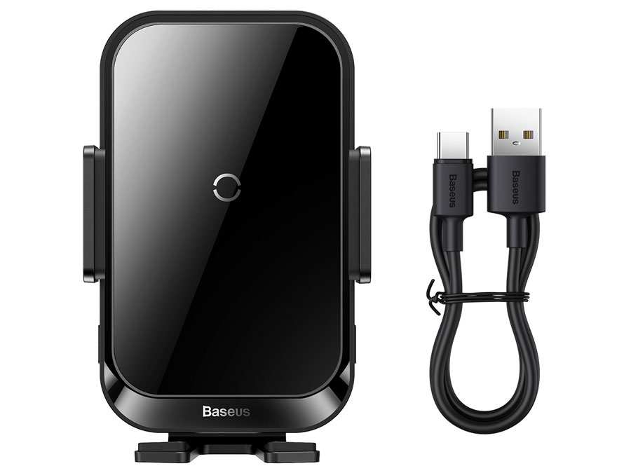 هولدر موبایل خودرو و شارژر وایرلس 15 وات بیسوس Baseus Halo Electric Wireless Charging Car Mount SUDD000001
