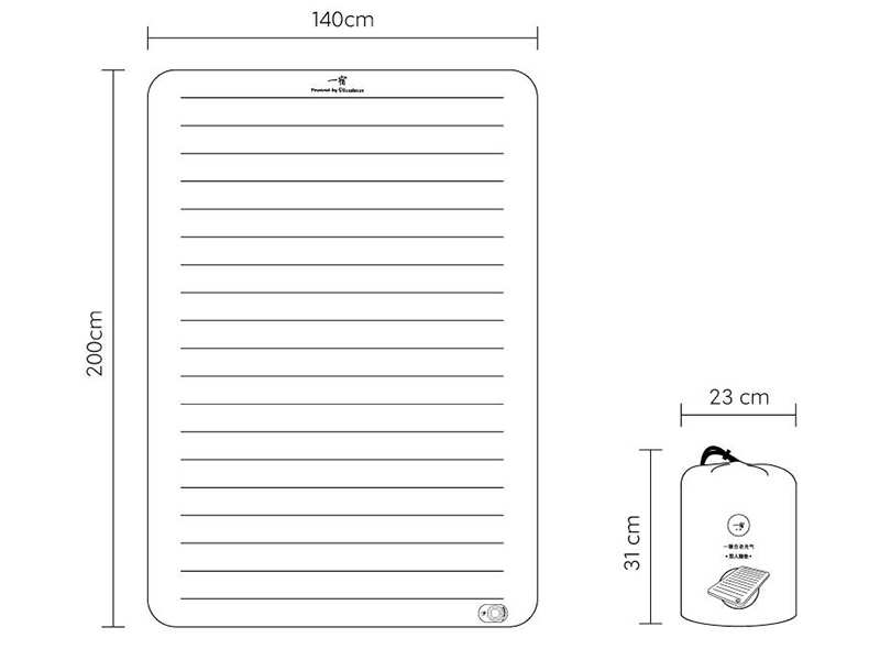 تشک بادی دونفره اتوماتیک شیائومی Xiaomi Automatic inflatable sleeping mat double PM2-02