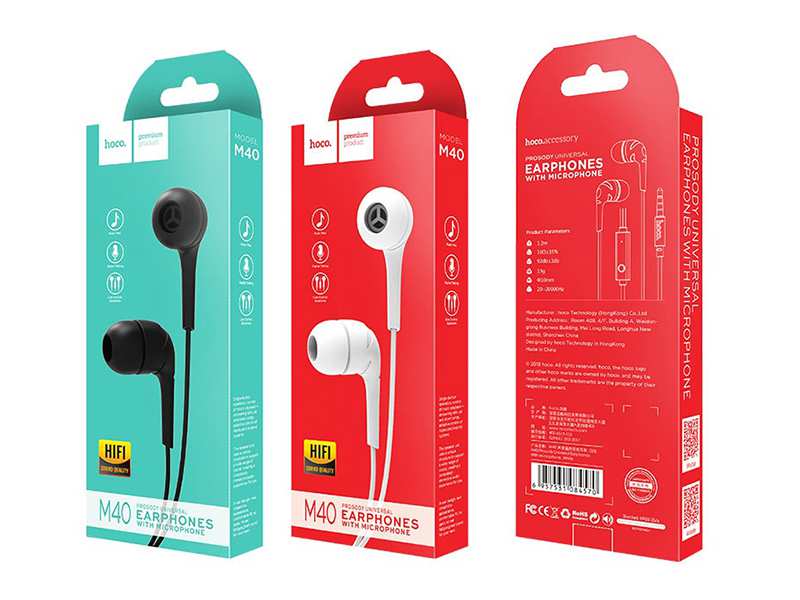 هندزفری سیمی با جک 3.5 میلیمتری هوکو Hoco Wired earphones 3.5mm  M40 Prosody with mic