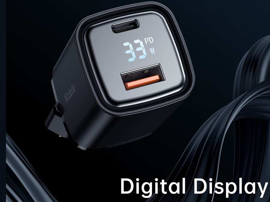 شارژر دیواری یو اس بی و تایپ سی مک دودو Mcdodo CH-1701 Digital Display Fast Charger