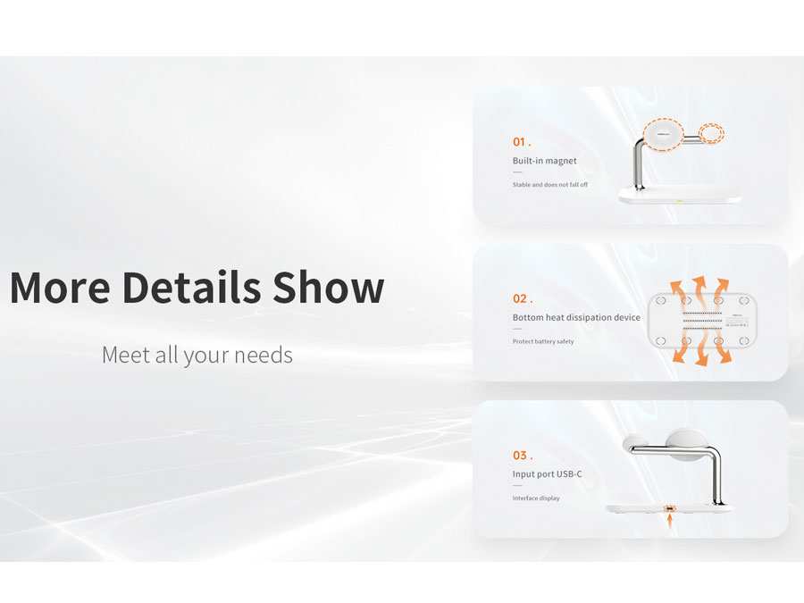 شارژر بی سیم رومیزی 15 وات رسی Recci 3 in 1 Magnetic Wireless Charger RCW-20