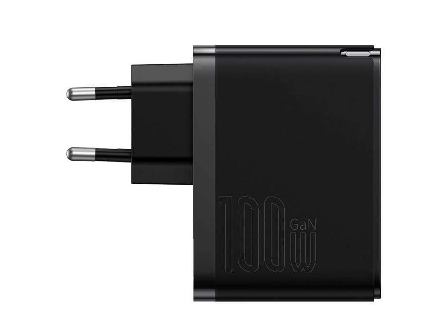 شارژر دیواری سوپر فست شارژ تایپ سی و یو اس بی 100 وات همراه با کابل بیسوس Baseus GaN5 Pro CCGP090201