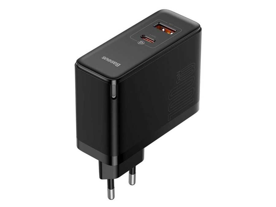 شارژر دیواری سوپر فست شارژ تایپ سی و یو اس بی 100 وات همراه با کابل بیسوس Baseus GaN5 Pro CCGP090201