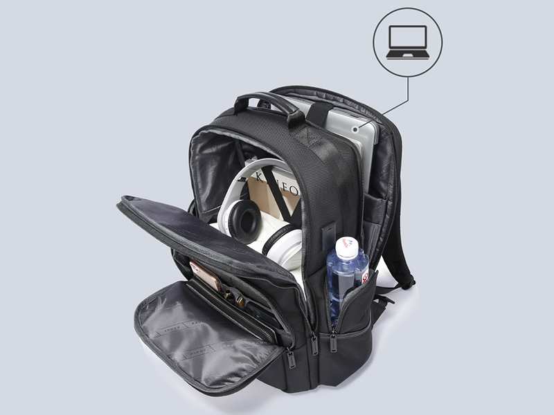کوله پشتی ضد آب یو اس بی دار بنج مناسب تبلت و لپ تاپ تا 15.6 اینچ Bange BG-2602 Men Impaled Leather Waterproof Backpack with USB Port