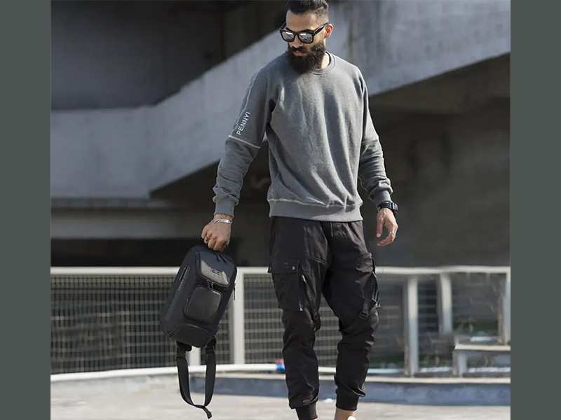 کوله پشتی تک بند یو اس بی دار 8 لیتری بنج BANGE BG-7086 Men Chest Bag Single Shoulder Bag