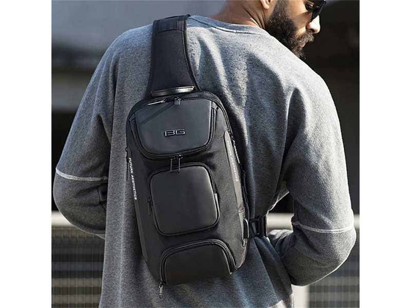 کوله پشتی تک بند یو اس بی دار 8 لیتری بنج BANGE BG-7086 Men Chest Bag Single Shoulder Bag