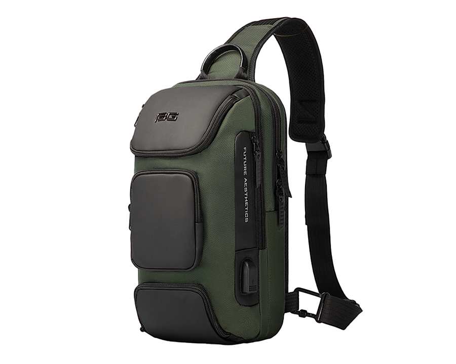 کوله پشتی تک بند یو اس بی دار 8 لیتری بنج BANGE BG-7086 Men Chest Bag Single Shoulder Bag