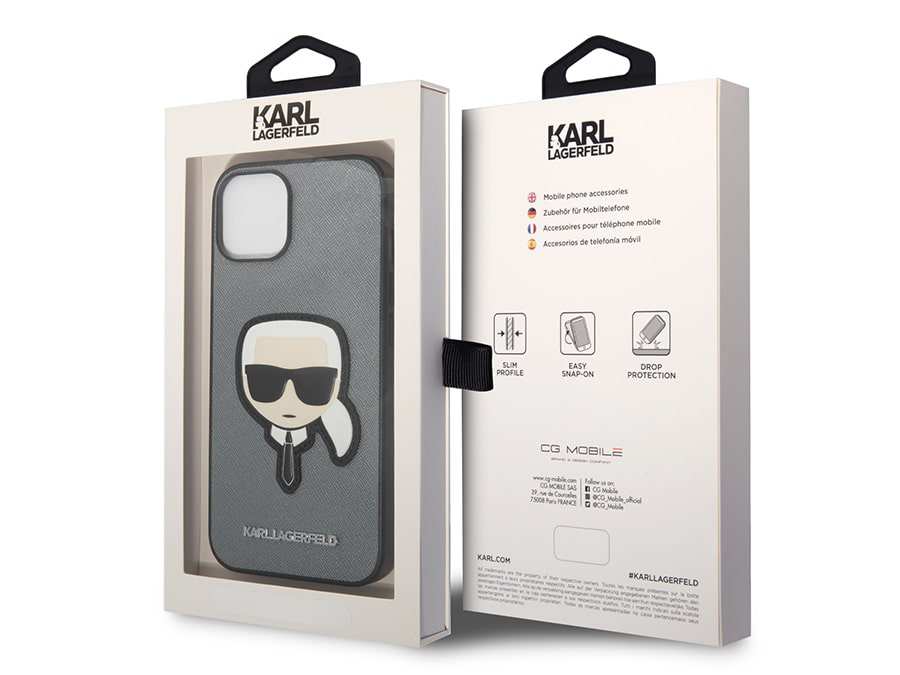 قاب چرمی آیفون 14 طرح کارل CG Mobile iphone 14 Karl Lagerfeld Leather Case