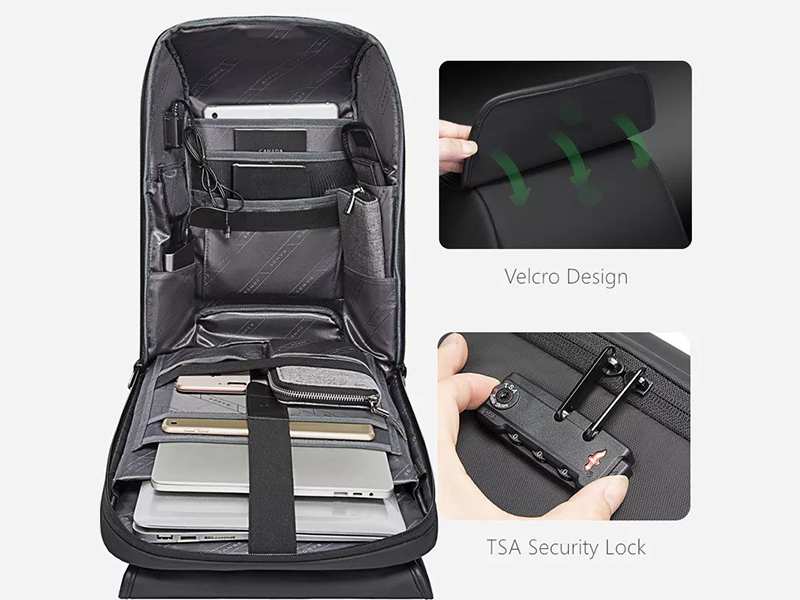 کوله پشتی مسافرتی ضد سرقت یو اس بی دار لپ تاپ 15.6 اینچی بنج BANGE BG-7276