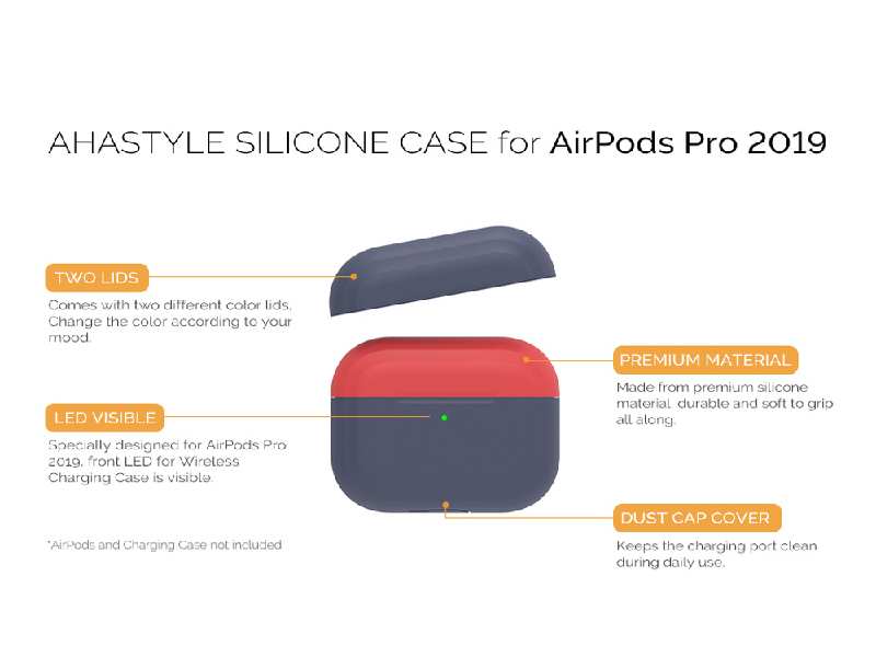 کاور سیلیکونی ایرپاد پرو آها استایل AhaStyle PT-P2 Silicon Case Apple AirPods Pro DuoTone