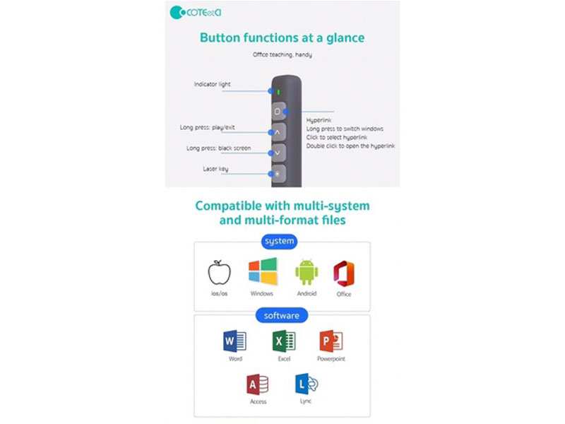پوینتر و پرزنتر کوتتسی COTEetCI laser page turning pen No.7 battery type 81002
