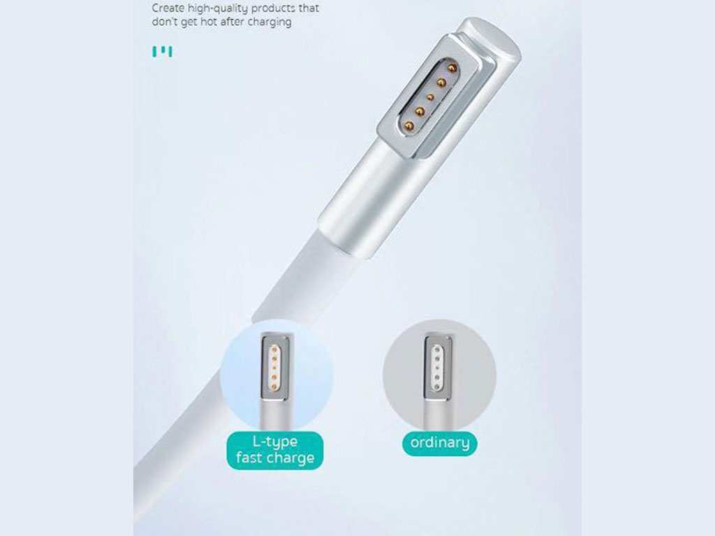 کابل شارژ مغناطیسی مک بوک تایپ سی 100 وات دو متری کوتتسی Coteetci MacBook MagSafe "L" style charging data cable 16001-M1