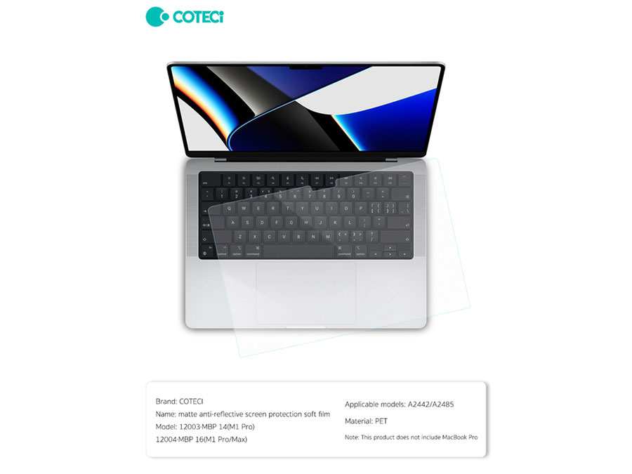 محافظ صفحه نمایش ضد انعکاس نور مات مک بوک پرو 14 اینچ کوتتسی Coteetci screen protection film 12003 Macbook Pro"14