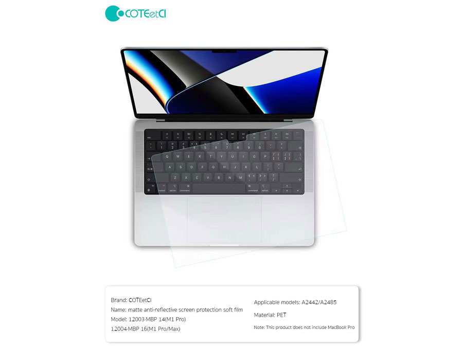 محافظ صفحه نمایش ضد انعکاس نور مات مک بوک ایر 13.6 اینچ 2022 کوتتسی Coteetci screen protection film Macbook Air 13" 12013