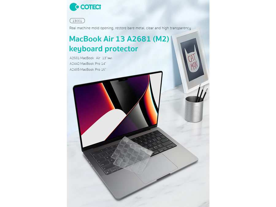 کاور صفحه کلید مک بوک پرو 13 اینچ و مک بوک پرو 16 اینچ کوتتسی Coteetci Keyboard skin Macbook PRO 13/16'' MB1036