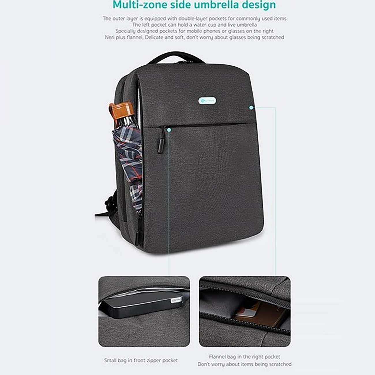 کوله پشتی لپ تاپ 13 تا 16 اینچ چند منظوره کوتسی 14011