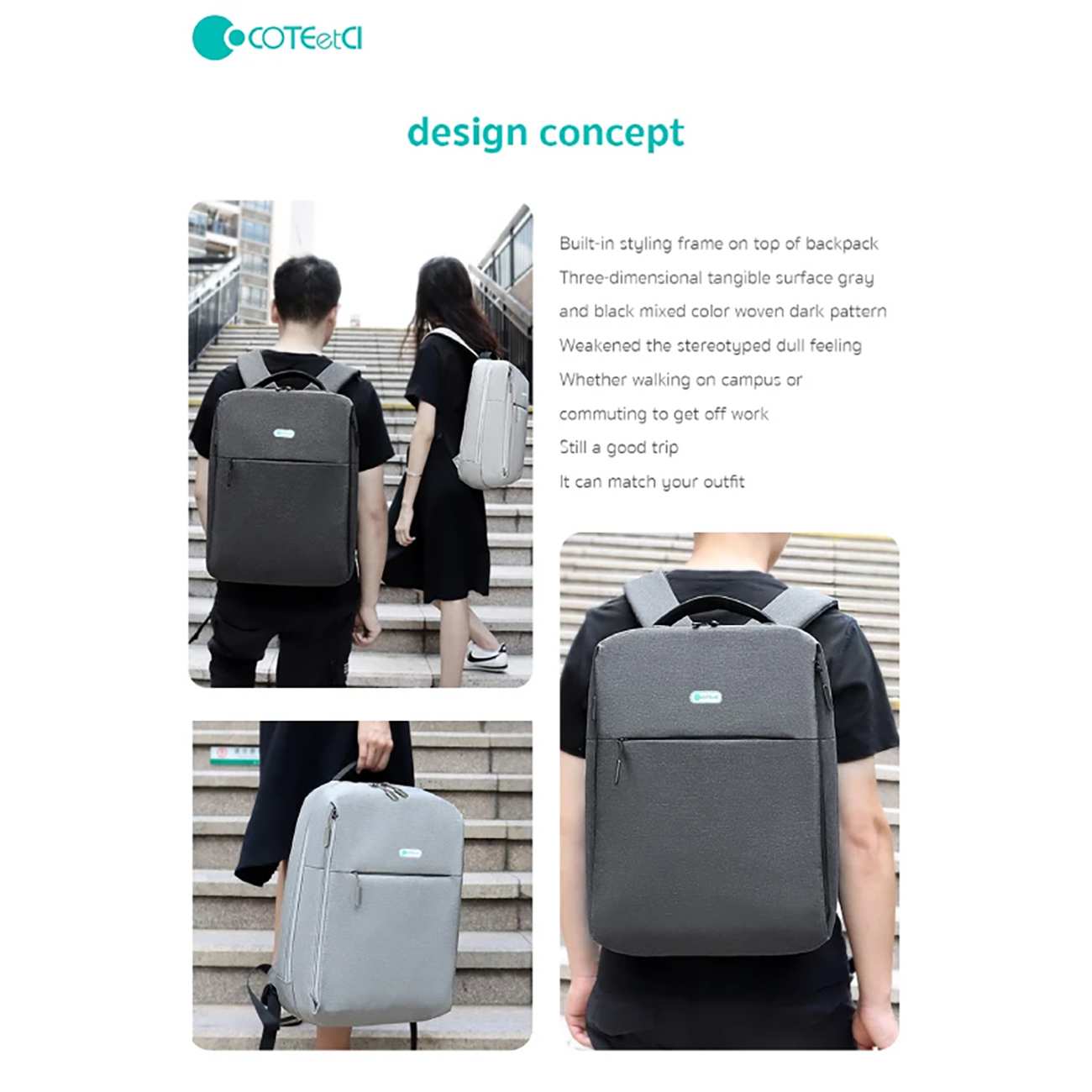 کوله پشتی لپ تاپ 13 تا 16 اینچ چند منظوره کوتسی 14011