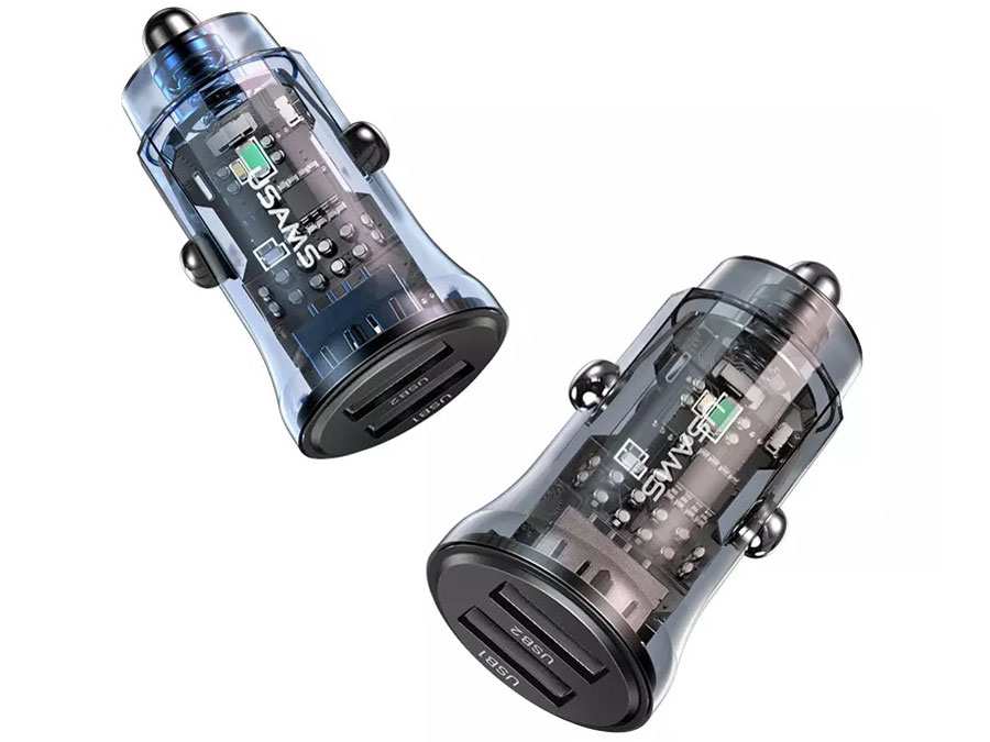 شارژر فندکی فست شارژ ماشین یو‌اس‌بی طرح شفاف یوسامز US-CC162 C31 - تصویر 18