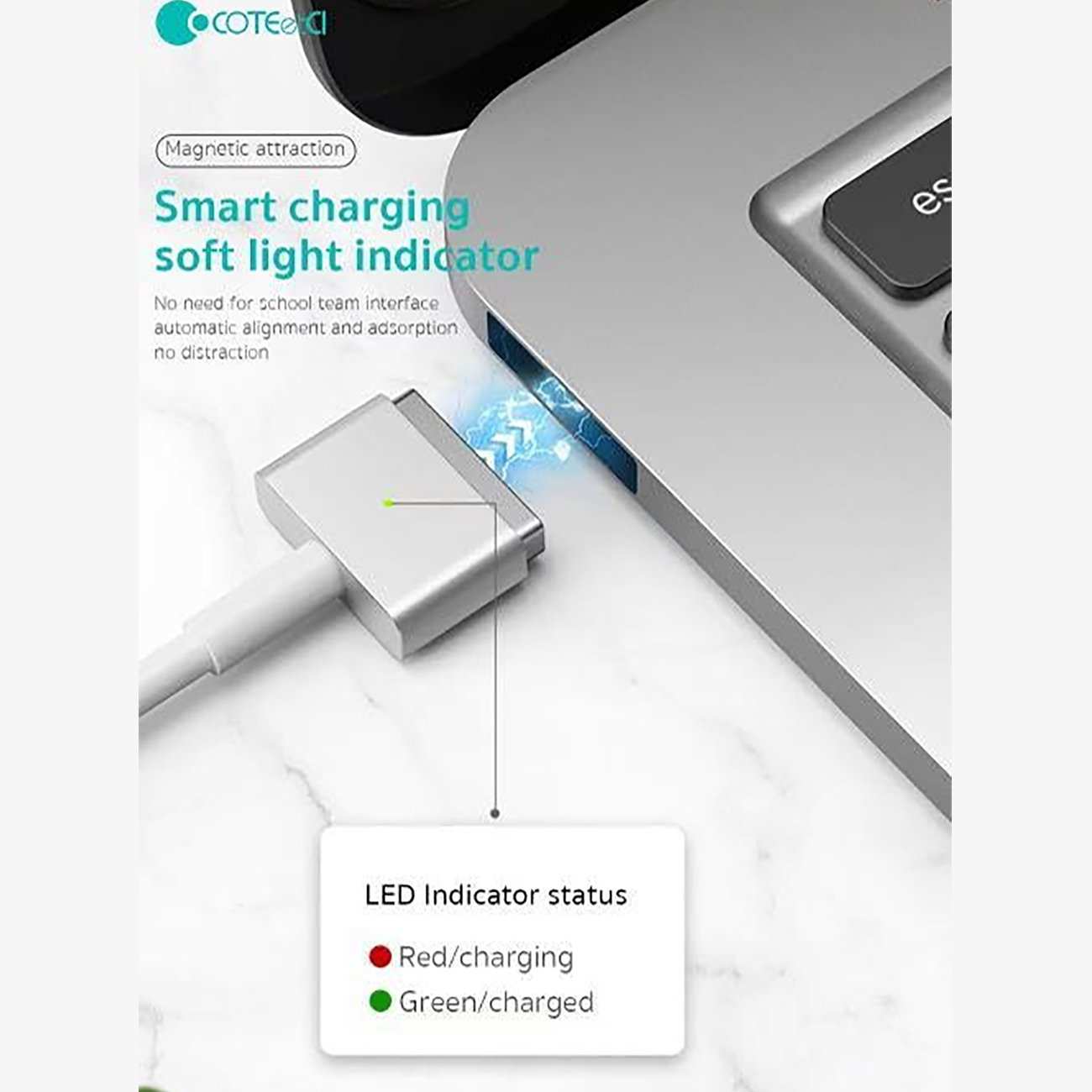 کابل شارژ و انتقال داده دو سر تایپ سی 100 وات دو متری کوتسی 16001-CC