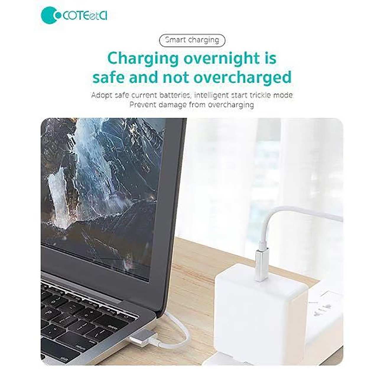 کابل شارژ و انتقال داده دو سر تایپ سی 100 وات دو متری کوتسی 16001-CC