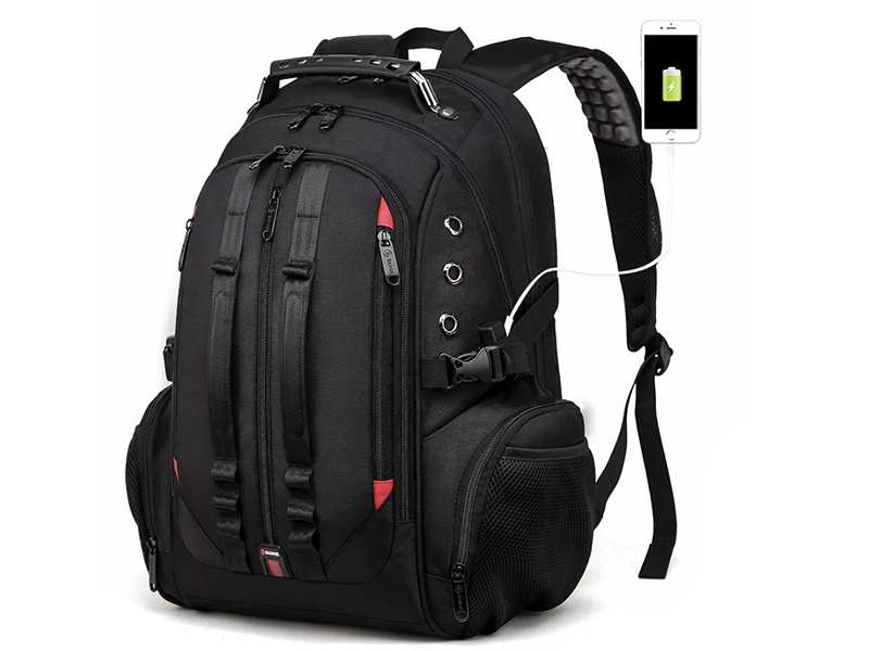 کوله پشتی  ضد آب لپ تاپ 17 اینچ با دو درگاه یو اس بی و آی یو ایکس بنج Bange BG-1901 Ransel Hitam Backpack Pria Tas 17 Inch