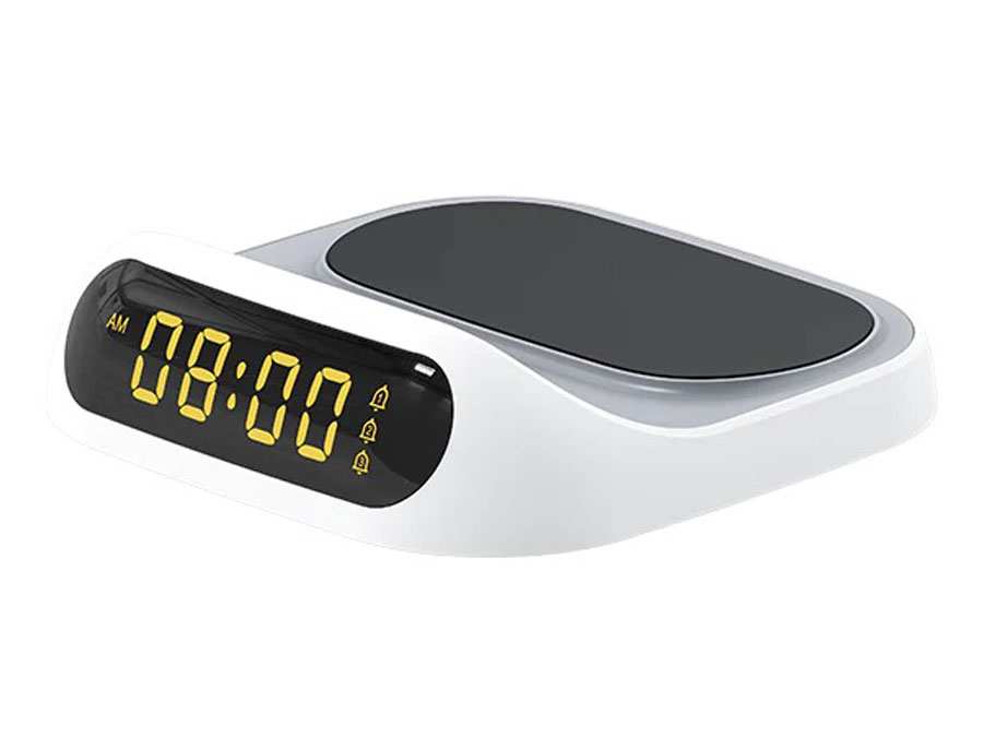 شارژر بی سیم 15 وات و ساعت رومیزی رسی Recci RCW-22 clock wireless fast charging 15W