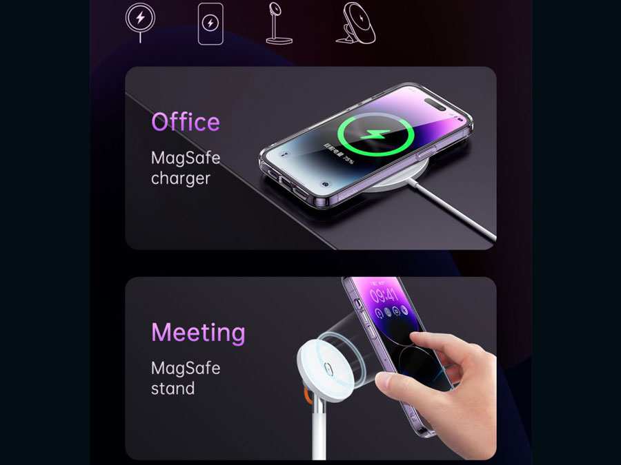 قاب محافظ مگ سیف آیفون 14 پرومکس شفاف مک دودو Mcdodo Crystal PC-3093 Apple iPhone 14 Pro Max Magsafe Case