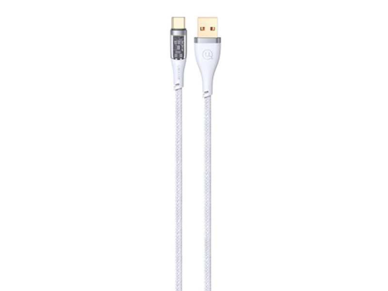 کابل تایپ سی فست شارژ 1.2 متری 66 وات یوسامز USAMS US-SJ572 Type-C Transparent Fast Charging Cata Cable