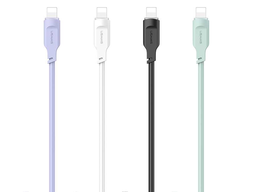 کابل شارژ سریع لایتنینگ ال ای دار 1.2 متری یوسامز USAMS US-SJ565 USB to Lightning fast charging cable 2.4A