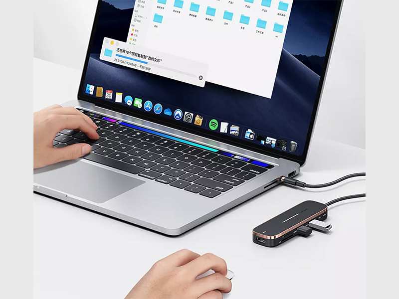 هاب تایپ سی 6 پورت یوسامز USAMS US-SJ575 6in1 Multifunctional Type-C HUB