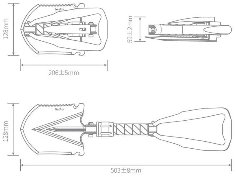 بیل تاشو چندکاره قابل حمل شیائومی Xiaomi NexTool NE20033 folding bayonet