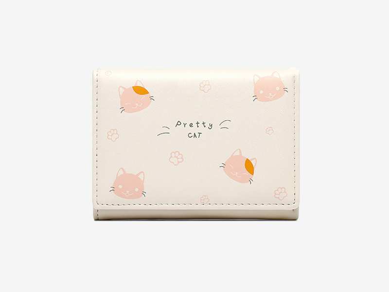 کیف پول دخترانه کوچک Taomicmic Y8303 Cat Print Short Wallet