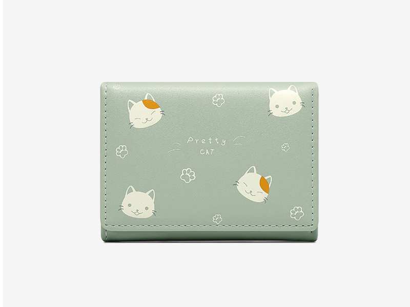 کیف پول دخترانه کوچک Taomicmic Y8303 Cat Print Short Wallet