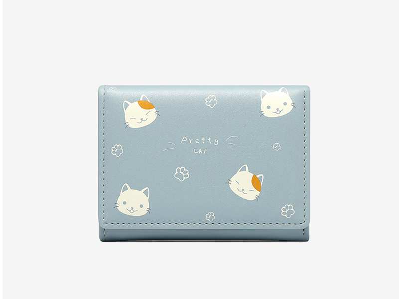 کیف پول دخترانه کوچک Taomicmic Y8303 Cat Print Short Wallet