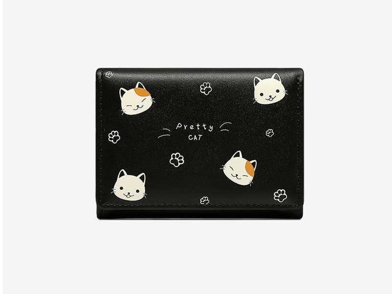 کیف پول دخترانه کوچک Taomicmic Y8303 Cat Print Short Wallet