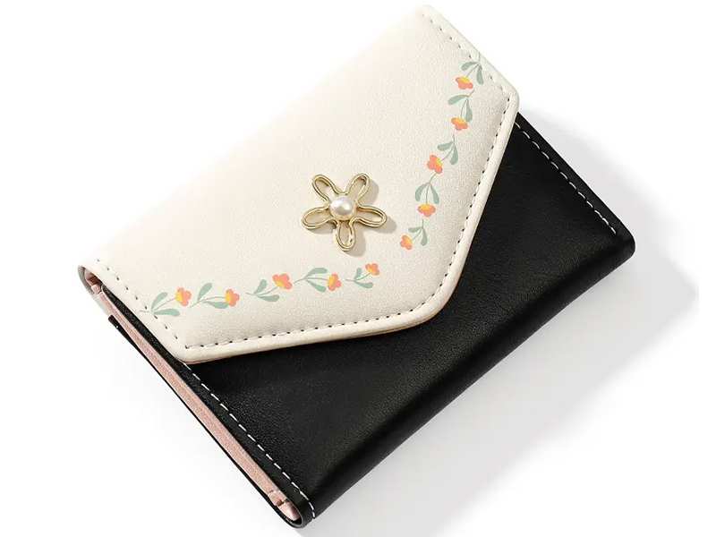 کیف پول زنانه و دخترانه گلدار همراه با جاکارتی TAOMICMIC Y8324 short pu leather wallet