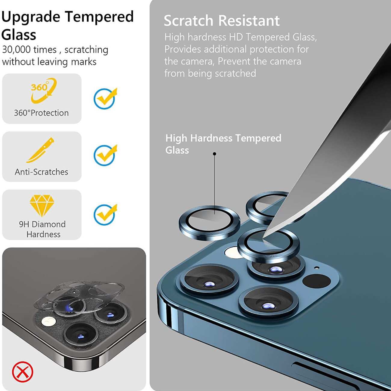 محافظ رینگی لنز دوربین آیفون 14 پرو و آیفون 14 پرومکس ضدانعکاس نور اسراک S-ROCK