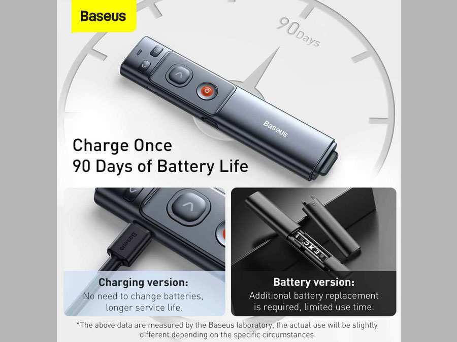 پوینتر و پرزنتر شارژی بیسوس Baseus Wireless Presenter (Charging) WKCD010013