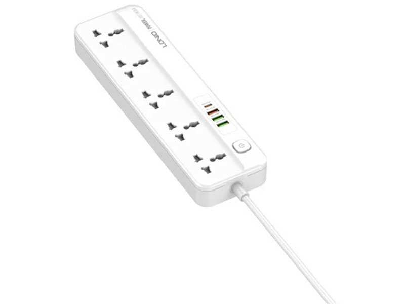 چند راهی برق ۵ سوکت، 3 یو اس بی و 1 تایپ سی الدنیو LDNIO SC5415 Power Strip With USB Port